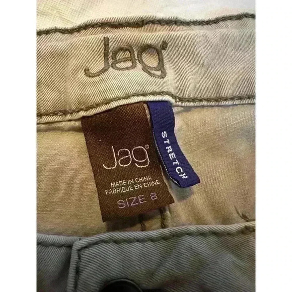 Jag Jeans Stretch Capris Tan Khaki Women’s Size 8 Ankle Cropped Cuffed - Picture 9 of 9
